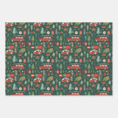Rustikales Weihnachtssee Camping Rot & Grün Geschenkpapier Set (Vorderseite)
