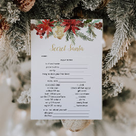 rustikales Weihnachtsspiel-Geheimnis Santa Fragebo Einladung
