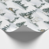 Rustikales Weihnachtswald Bergkäfig Geschenk Geschenkpapier (Ecke)