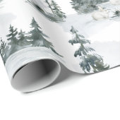 Rustikales Weihnachtswald Bergkäfig Geschenk Geschenkpapier (Rolleneckpunkt)