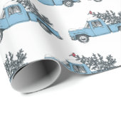 Rustikales Weihnachtswaschpapier für Vintage Lkw-W Geschenkpapier (Rolleneckpunkt)