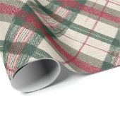Rustikales Weihnachtswaschpapier Kariert Geschenkpapier (Rolleneckpunkt)