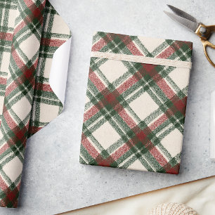 Rustikales Weihnachtswaschpapier Kariert Geschenkpapier