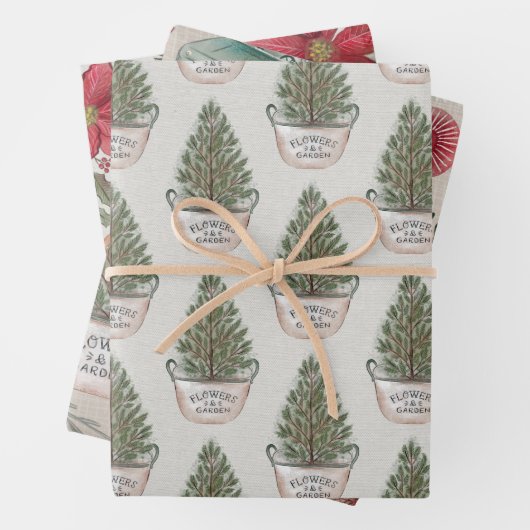 Rustikales Weihnachtswasser Geschenkpapier Set (Beispiel)