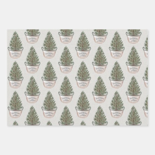 Rustikales Weihnachtswasser Geschenkpapier Set (Vorderseite)