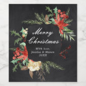 Rustikales Weihnachtsweinlabel Weinetikett (Einzelnes Label)