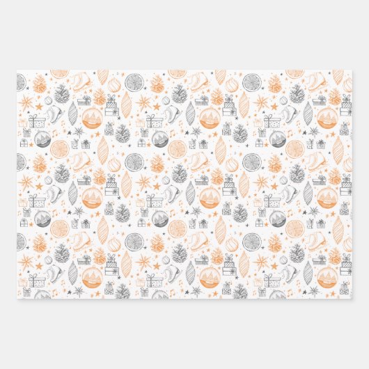 Rustikales Weihnachtswrapping Paper Sheet Set 3 Geschenkpapier Set (Vorderseite 2)