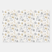 Rustikales Weihnachtswrapping Paper Sheet Set 3 Geschenkpapier Set (Vorderseite)