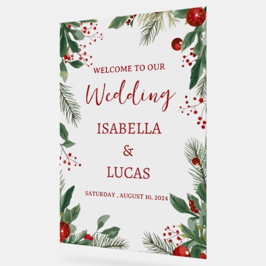 Rustikales Weihnachtszeichen Acrylschild (Winkel)