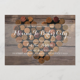 Rustikales Wein-Korken-Herz - bewegliche Ankündigung