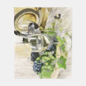 Rustikales Weinbarrel Glass und Traubenwurzel Blan Fleecedecke (Vorderseite)