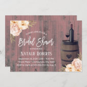 Rustikales Weinbarrel Vintages Brautparty Einladung (Vorne/Hinten)