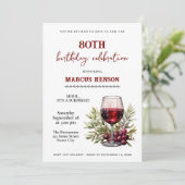 Rustikales Weinglas 80. Geburtstags Überraschungs- Einladung (Stehend Vorderseite)