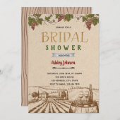 Rustikales Weingut Brautparty Einladung (Vorne/Hinten)