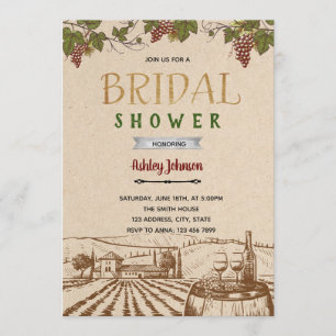 Rustikales Weingut Brautparty Thema Einladung