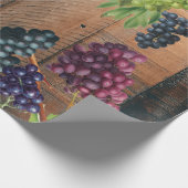 Rustikales Weingut Holz & Trauben Geschenkpapier (Ecke)