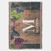 Rustikales Weingut Holz & Trauben Monogramm Decke (Vorderseite Vertikal)