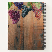 Rustikales Weingut Holz & Trauben Monogramm Notizblock (Rückseite)