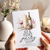 Rustikales Weinkeller Blumenstrauß und Party Feiertagskarte