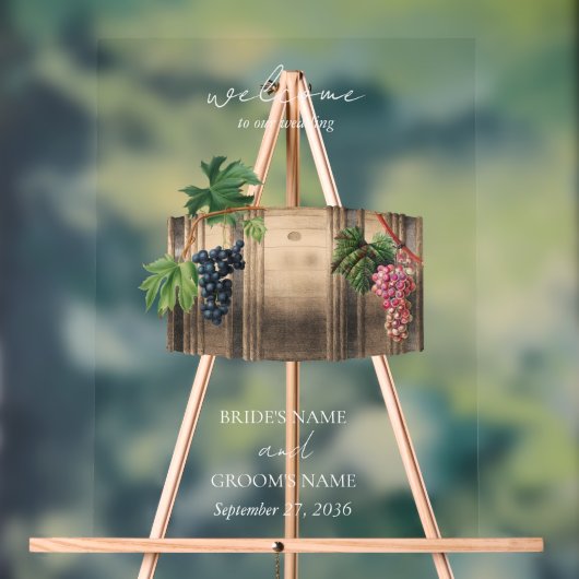 Rustikales Weinkeller Weinkeller Weinberg Hochzeit Acrylschild (Neutral)