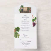 Rustikales Weinkeller Weinkeller Weinberg Hochzeit All In One Einladung (Innen)