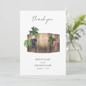 Rustikales Weinkeller Weinkeller Weinberg Hochzeit Dankeskarte (Stehend Vorderseite)