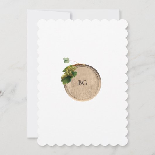 Rustikales Weinkeller Weinkeller Weinberg Hochzeit Einladung (Rückseite)