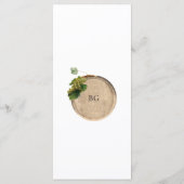 Rustikales Weinkeller Weinkeller Weinberg Hochzeit Menükarte (Rückseite)