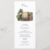 Rustikales Weinkeller Weinkeller Weinberg Hochzeit Menükarte (Vorderseite)