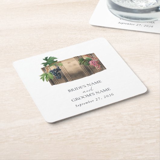 Rustikales Weinkeller Weinkeller Weinberg Hochzeit Rechteckiger Pappuntersetzer (angewinkelt)