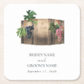 Rustikales Weinkeller Weinkeller Weinberg Hochzeit Rechteckiger Pappuntersetzer (Vorderseite)