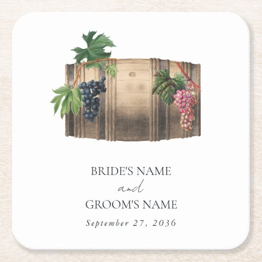 Rustikales Weinkeller Weinkeller Weinberg Hochzeit Rechteckiger Pappuntersetzer (Vorderseite)