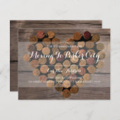 Rustikales Weinkork Herz - Bewegende Ankündigung (Vorne/Hinten)