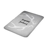 Rustikales Weiß & Grau-Hirschgewächse Burlap Count Badematte (Schrägansicht)