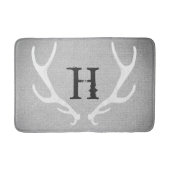 Rustikales Weiß & Grau-Hirschgewächse Burlap Count Badematte (Vorderseite)