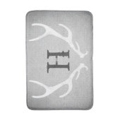 Rustikales Weiß & Grau-Hirschgewächse Burlap Count Badematte (Vorderseite Vertikal)