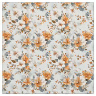 Rustikales Weiß-Orange-Botanisches-Vintage-Boho-Bl Stoff
