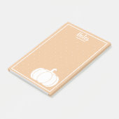 Rustikales Weiß Pumpkin & Harvest Orange Post-it Klebezettel (angewinkelt)