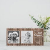 Rustikales Weiß Spitzen & Holz Weihnachten (Stehend Vorderseite)