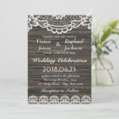 Rustikales Weiß und Einladung zur Hochzeit von Hol (Stehend Vorderseite)