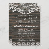 Rustikales Weiß und Einladung zur Hochzeit von Hol (Vorne/Hinten)