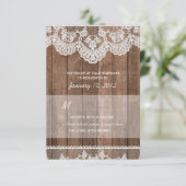 Rustikales Weiß und UAWG aus Holz RSVP Karte (Stehend Vorderseite)