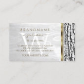 Rustikales Weißbaum Bark Grain Gold Border Monogra Visitenkarte (Rückseite)