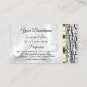 Rustikales Weißbaumbarsch Oval Gold Border Monogra Visitenkarte (Rückseite)