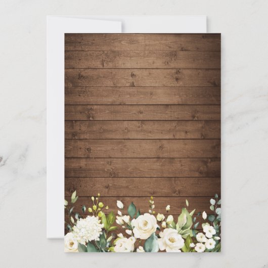 Rustikales Weißblütengeflecht I TUN GRILLEN Engage Einladung (Rückseite)