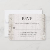 Rustikales Weißcreme-Birkenbäume Hochzeit RSVP Karte (Vorderseite)