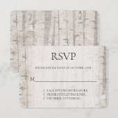 Rustikales Weißcreme-Birkenbäume Hochzeit RSVP Karte (Vorne/Hinten)