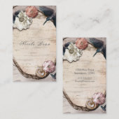 Rustikales Weiße Birke Floral & Hummingbird Elegan Visitenkarte (Vorne/Hinten)