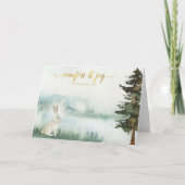 Rustikales Weiße Kaninchen Weihnachten (Vorderseite)