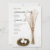 Rustikales Weißeier Hatchelorette Party Einladung (Vorderseite)